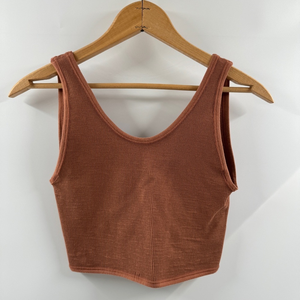 Urban Outfitters Out From Under Dual-Look Ribbed Tank Top – Brown, Size M/L
